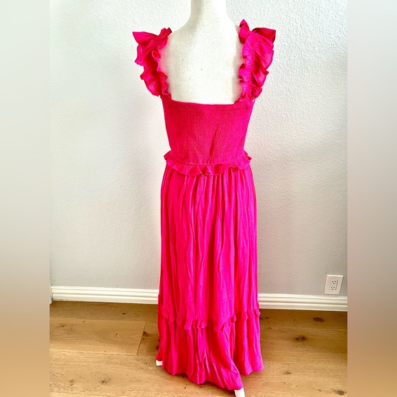 Pink Ruffled Maxi Dress - Picture 2 of 3